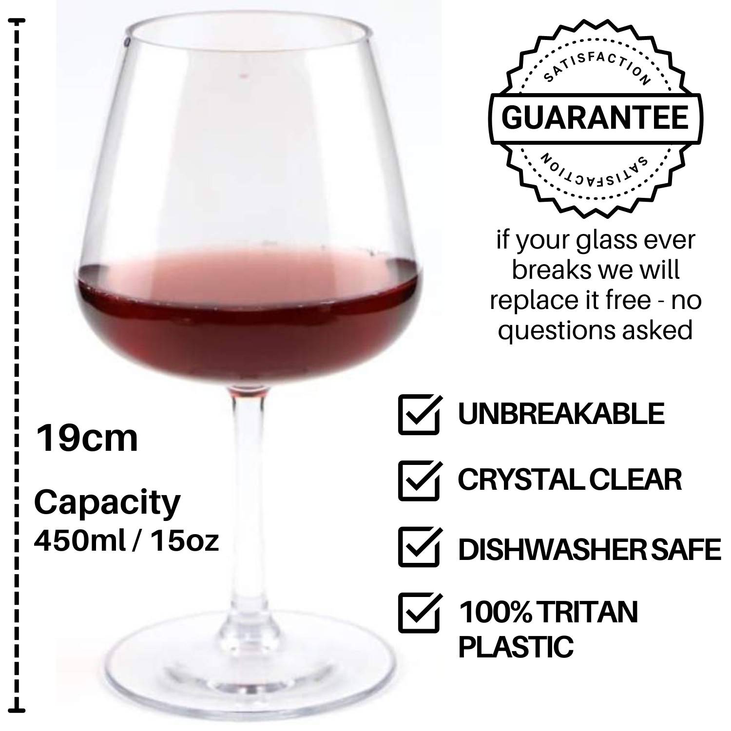 Plastic Red Wine Glasses | Shatter-Resistant Red Wine Glass | Plastic Red Wine Glassware
