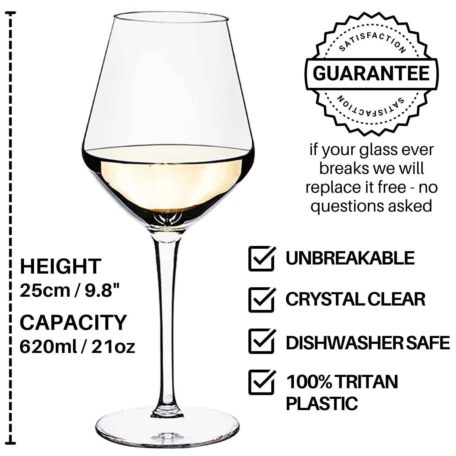 Plastic White Wine Glasses | Shatter-Resistant Wine Glass | Plastic White Wine Glassware